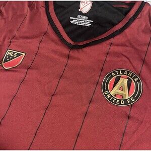 MLS Atlanta United FC Soccer Futbol Club Striped Jersey XL Black Red OFFICIAL